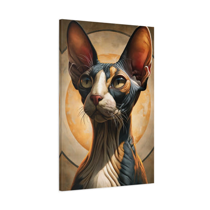Tableau Chat Sphynx - Icône Sable - toile avec bords imprimés - Art Virtuoso
