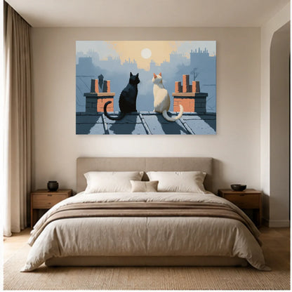 Tableau Chats Parisiens dans une chambre - Art Virtuoso