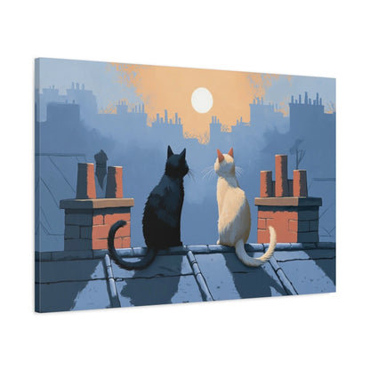 Tableau Chats Parisiens - toile 3D avec bords imprimés - Art Virtuoso