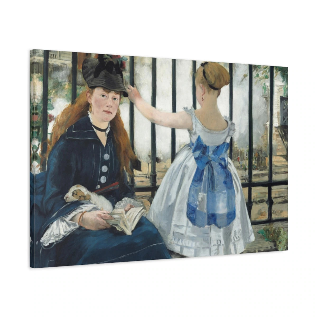 Tableau Le Chemin de fer – Édouard Manet - toile 3D avec bords imprimés - Art Virtuoso