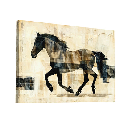Product Hero 3D WebP Tableau Cheval Abstrait - Élan de Liberté - Art Virtuoso