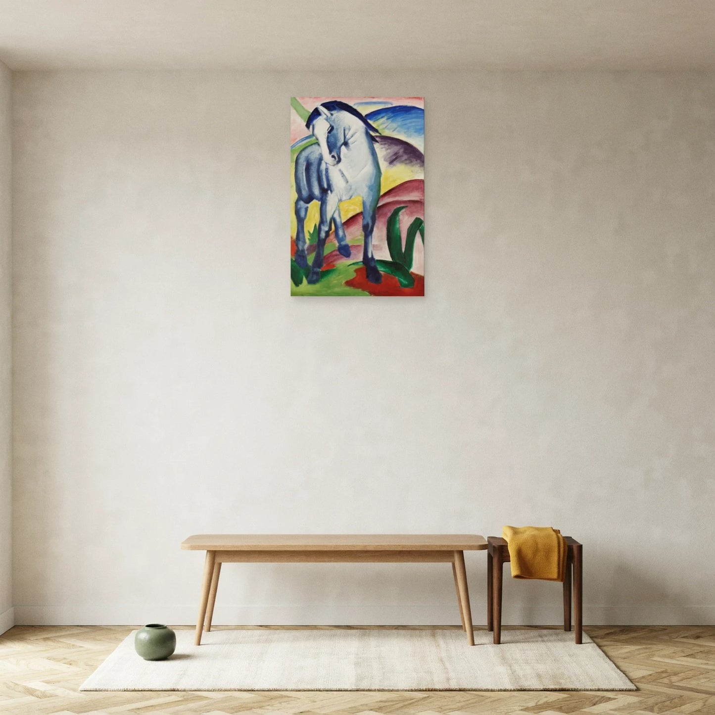 Tableau Cheval bleu I – Franz Marc dans une entrée ou un couloir - Art Virtuoso