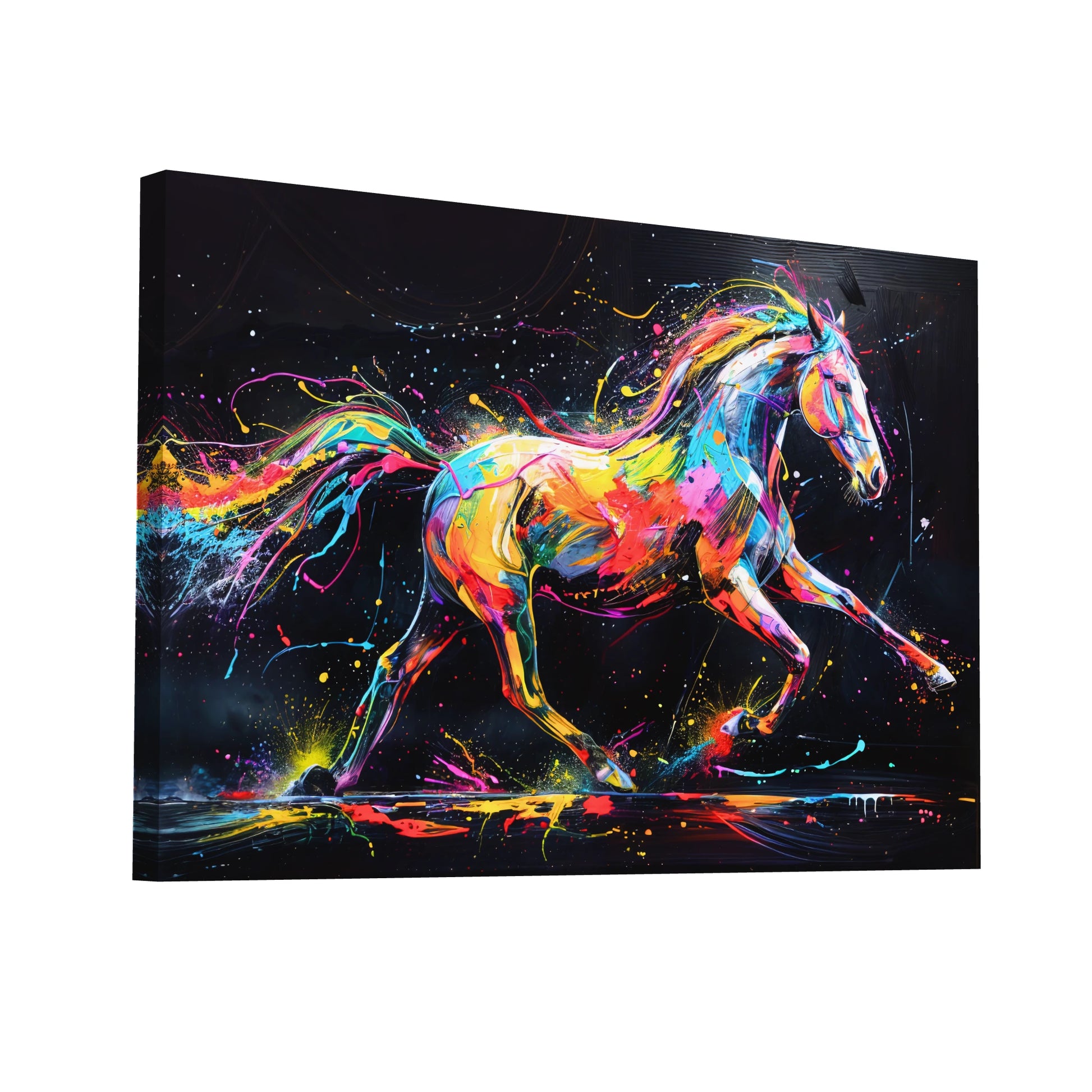 Product Hero 3D WebP Tableau Cheval Coloré - Pop Art - Art Virtuoso