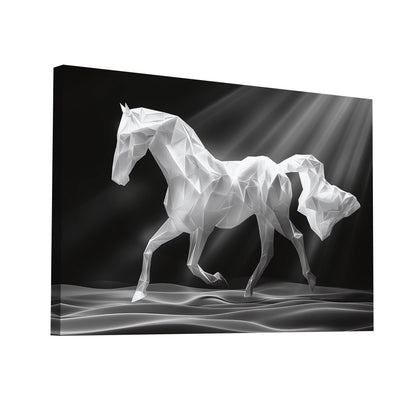 Product Hero 3D WebP Tableau Cheval Design Géométrique - Élégance Cristalline - Art Virtuoso