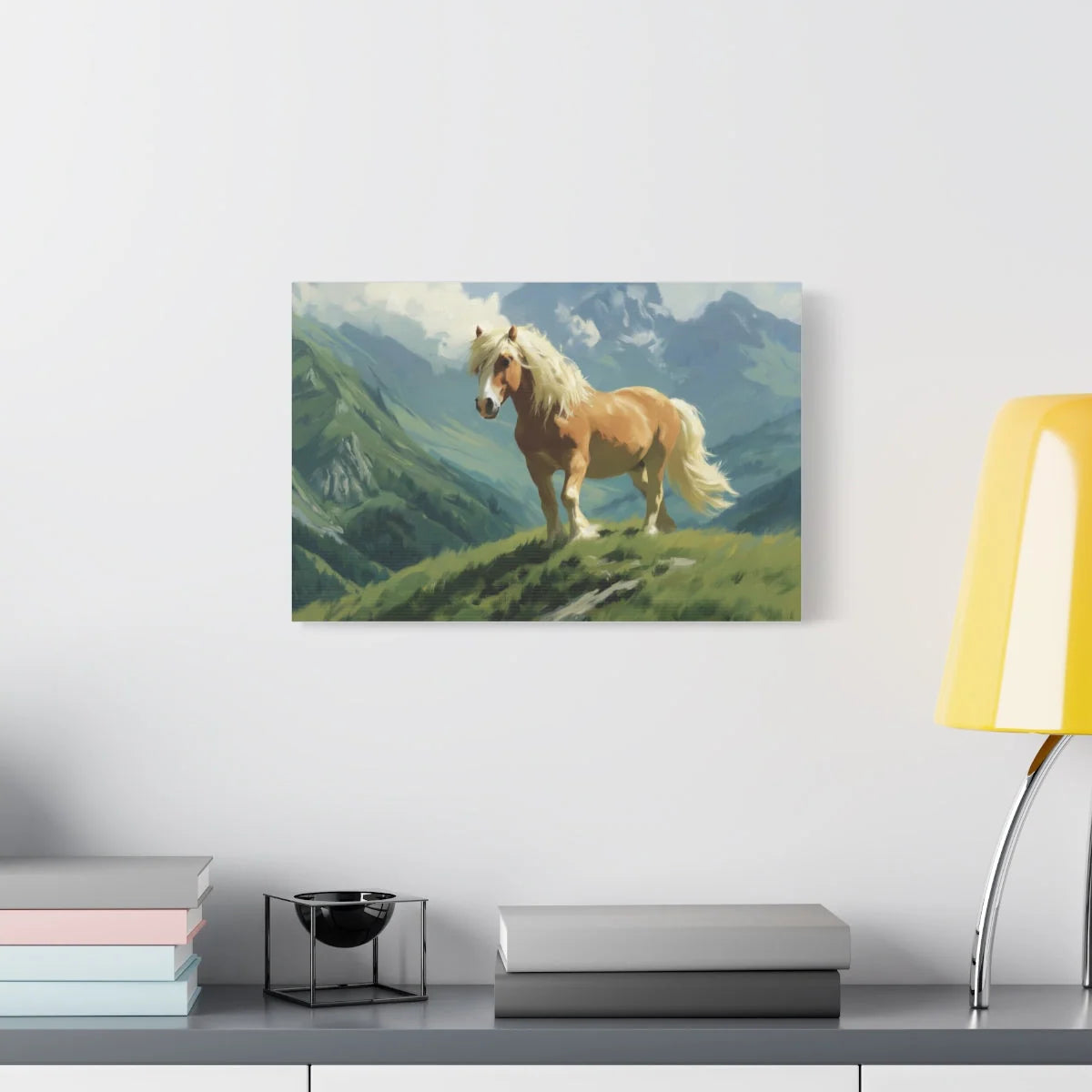 Tableau cheval blond Tyrol - vue de face