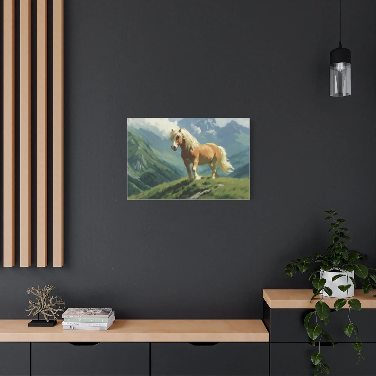 Format horizontal - cheval Haflinger doré
