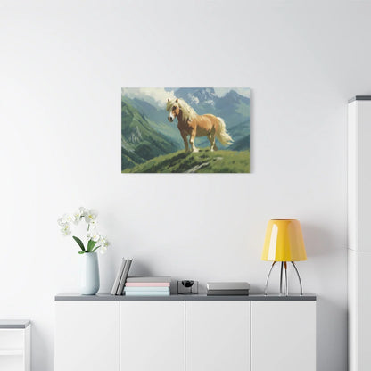 Finition mate sur châssis bois - toile Haflinger