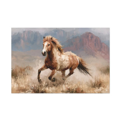 Tableau Far West au-dessus d'un buffet bois patiné