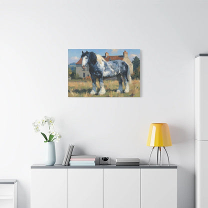 Finition mate sur châssis bois - toile Percheron