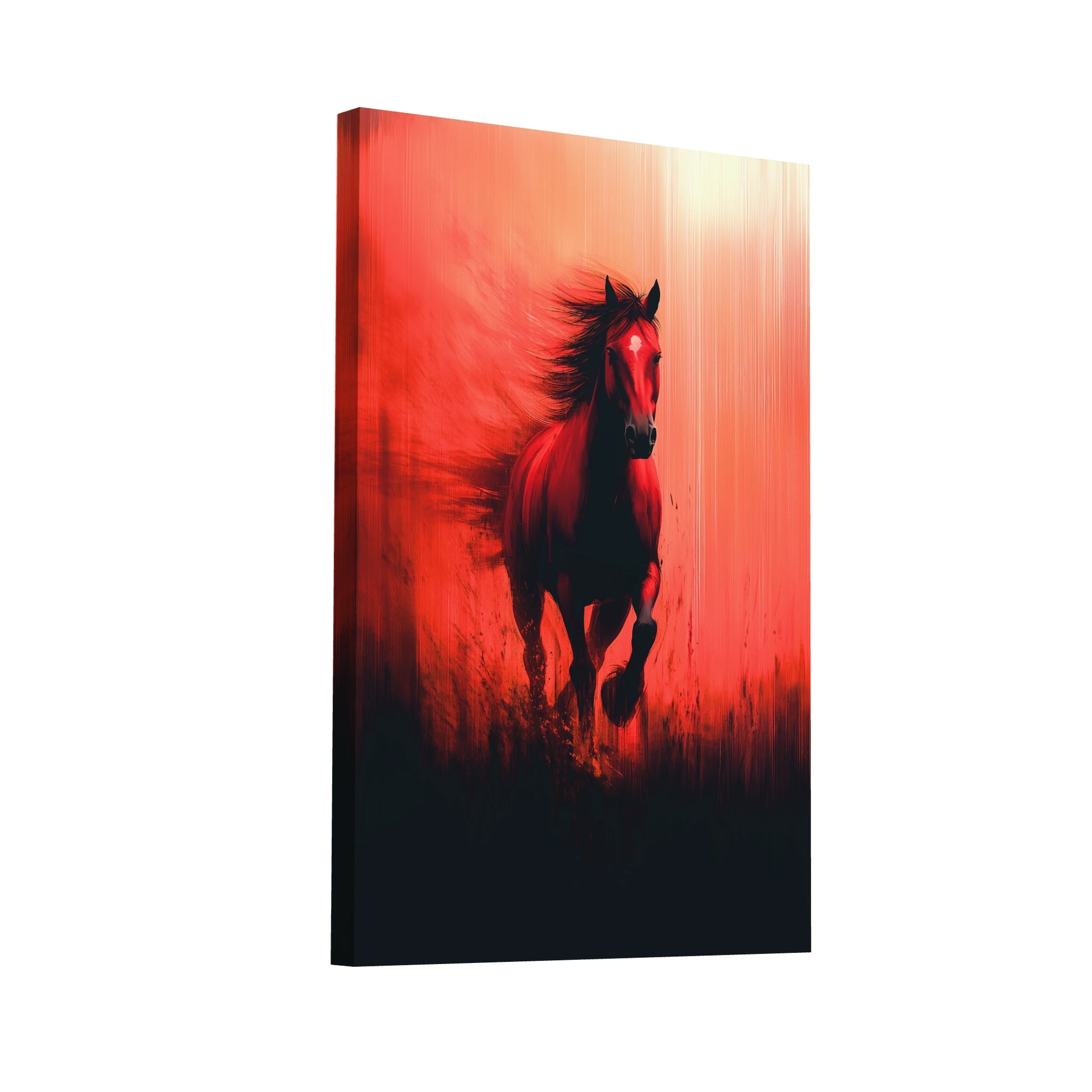 Product Hero 3D WebP Tableau Cheval Rouge - Étalon de Feu - Art Virtuoso