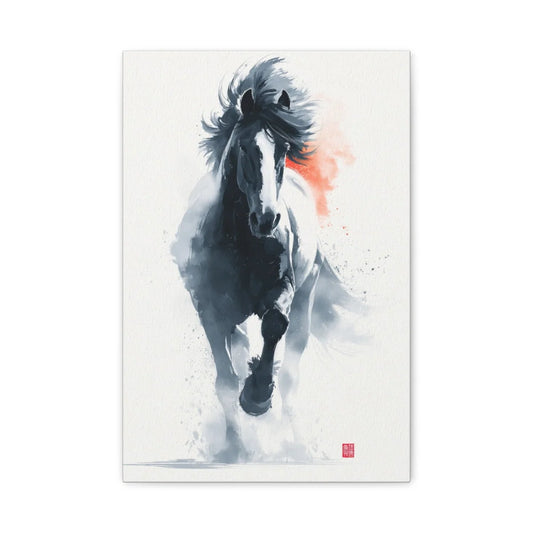 Tableau Cheval Sumi-e - Encre du Vent