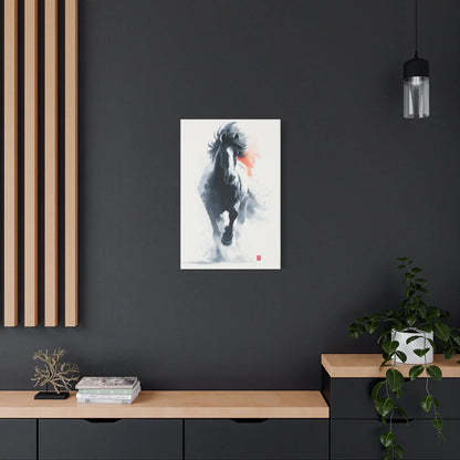 Format vertical - tableau cheval sumi-e