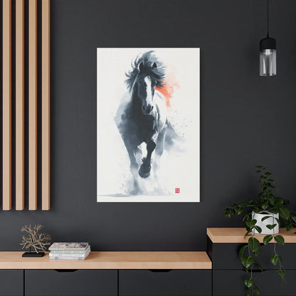 Tradition sumi-e moines zen - cheval au galop