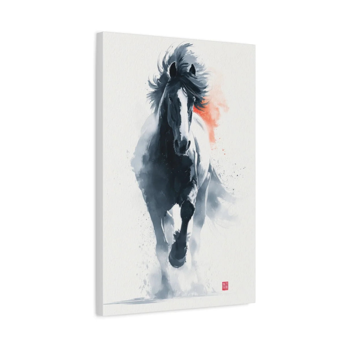 Cheval encre dans un espace méditation