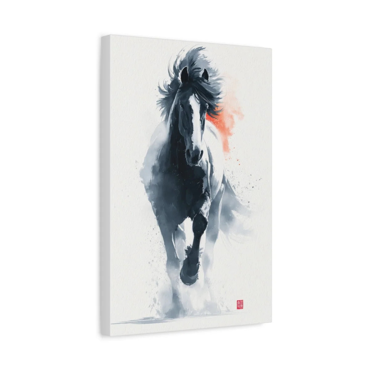 Cheval galopant peinture sumi-e japonais - vue principale