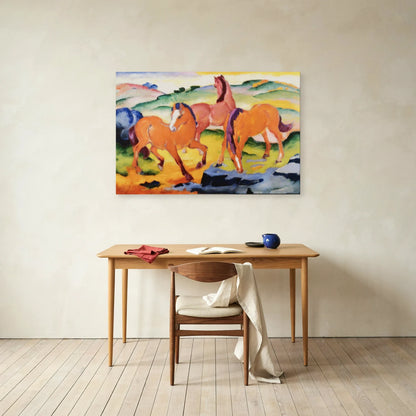 Tableau Chevaux rouges – Franz Marc dans un bureau - Art Virtuoso