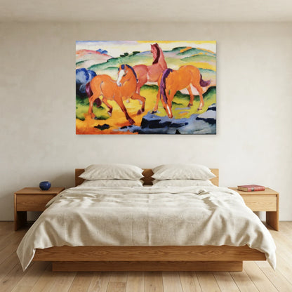 Tableau Chevaux rouges – Franz Marc dans une chambre - Art Virtuoso