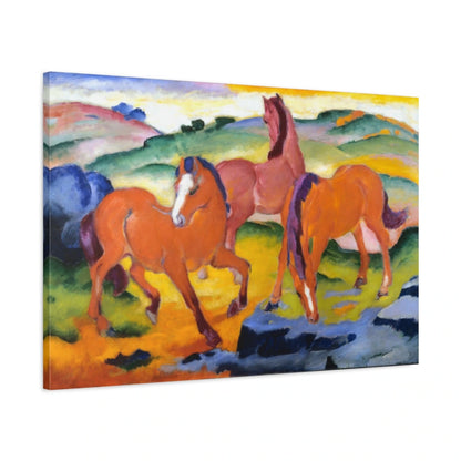 Tableau Chevaux rouges – Franz Marc - toile 3D avec bords imprimés - Art Virtuoso
