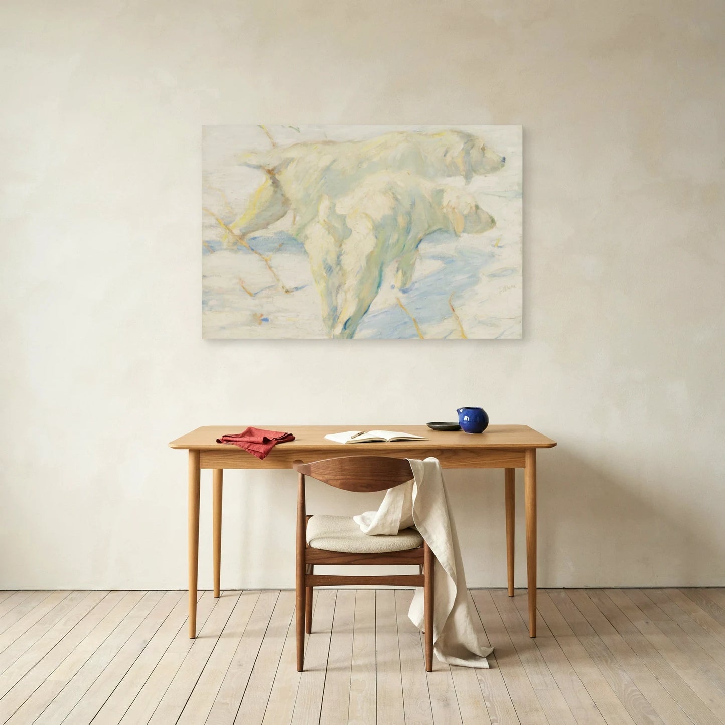 Tableau Chiens sibériens dans la neige – Franz Marc dans un bureau - Art Virtuoso