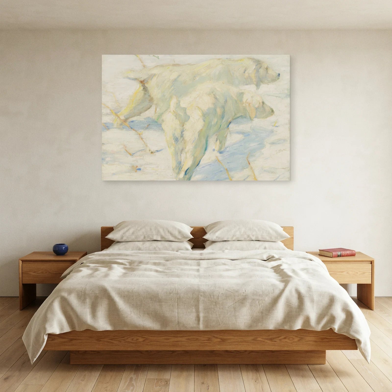 Tableau Chiens sibériens dans la neige – Franz Marc dans une chambre - Art Virtuoso