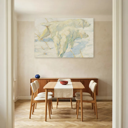 Tableau Chiens sibériens dans la neige – Franz Marc dans une salle à manger - Art Virtuoso