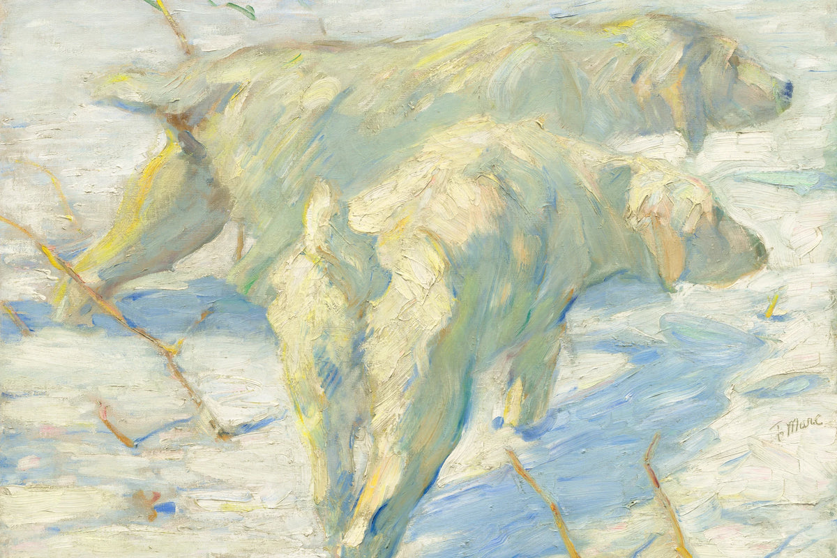 Chiens sibériens dans la neige de Franz Marc – toile format S