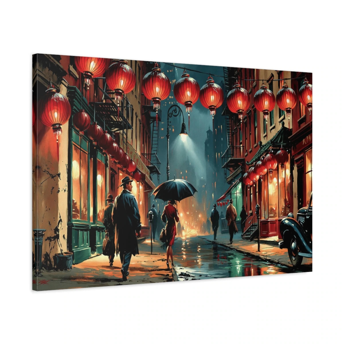 Vue latérale de la toile Chinatown avec image prolongée sur les bords