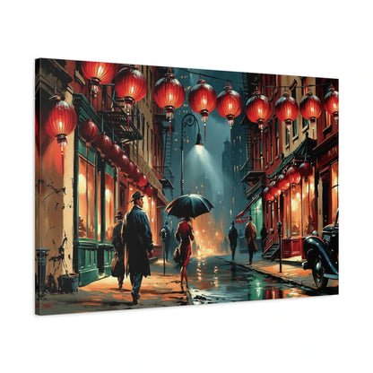 Vue latérale de la toile Chinatown avec image prolongée sur les bords