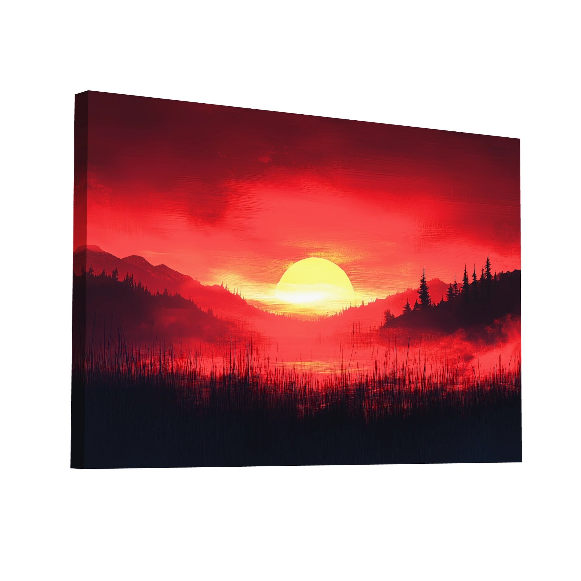 Product Hero 3D WebP Tableau Ciel Rouge - Symphonie Écarlate - Art Virtuoso