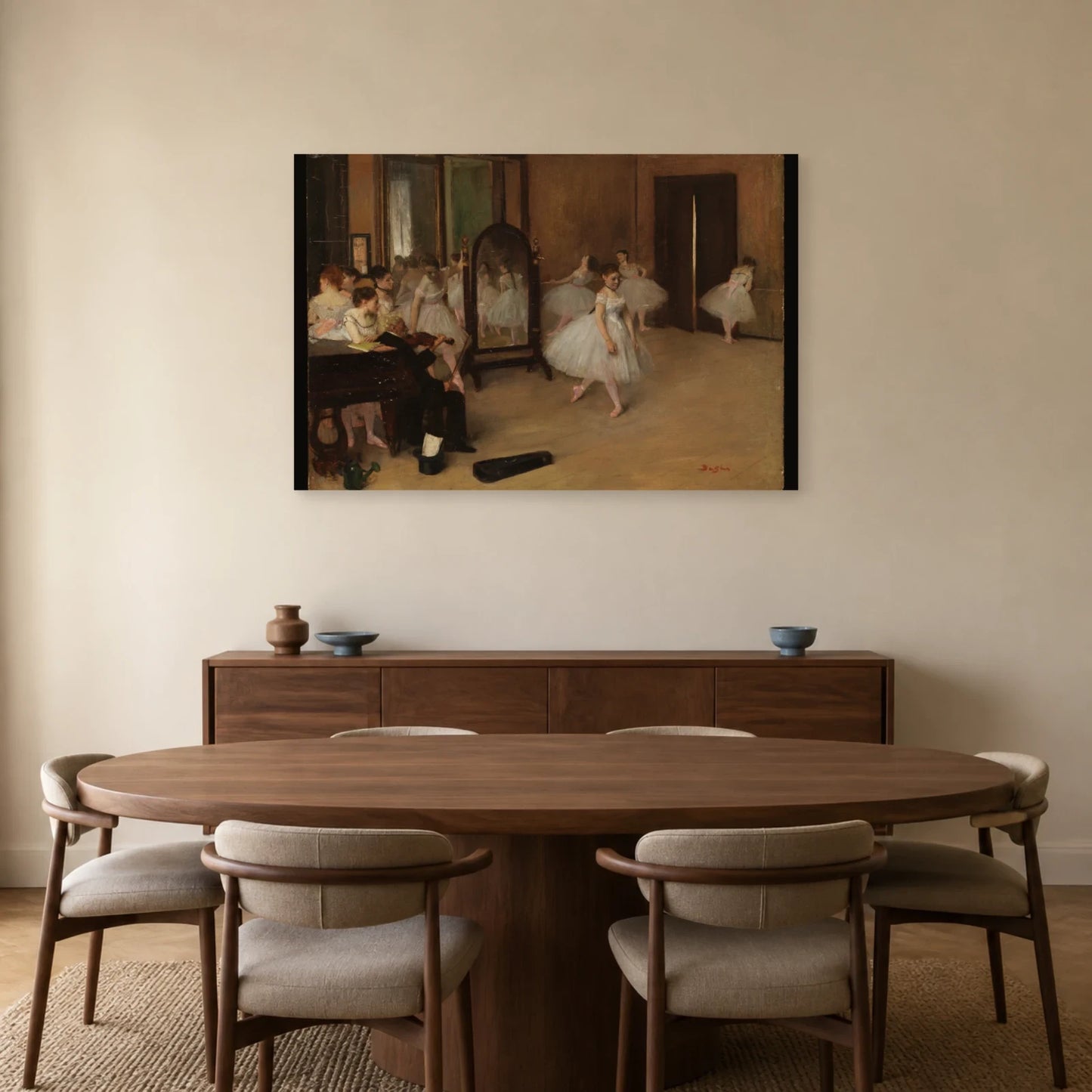 Tableau La Classe de danse – Edgar Degas dans une salle à manger - Art Virtuoso