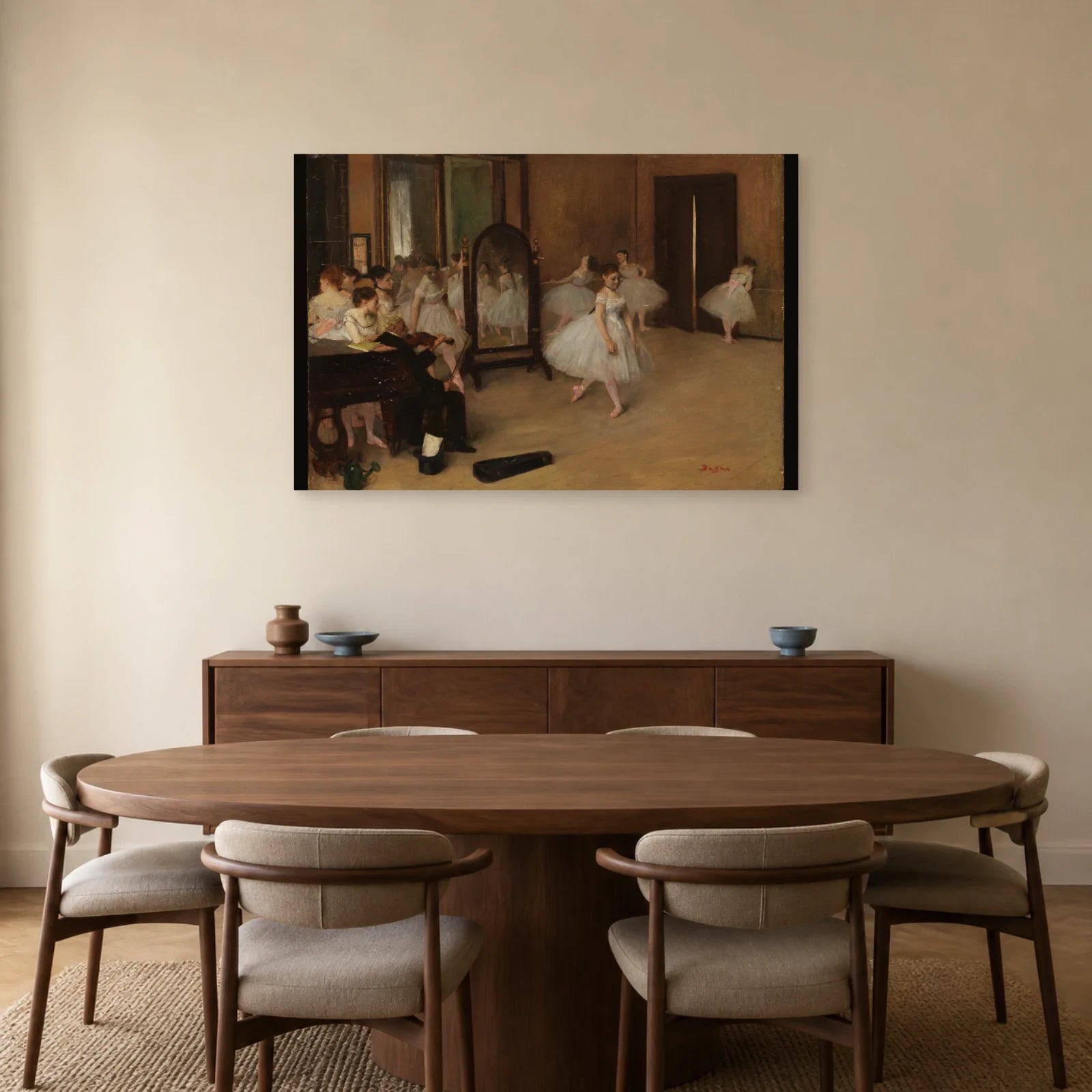 Tableau La Classe de danse – Edgar Degas dans une salle à manger - Art Virtuoso