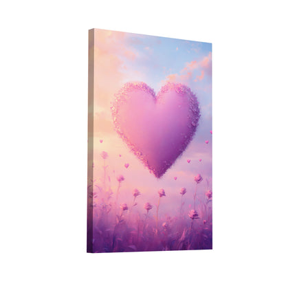 Product Hero 3D WebP Tableau Coeur Rose - Romance Florale - Art Virtuoso