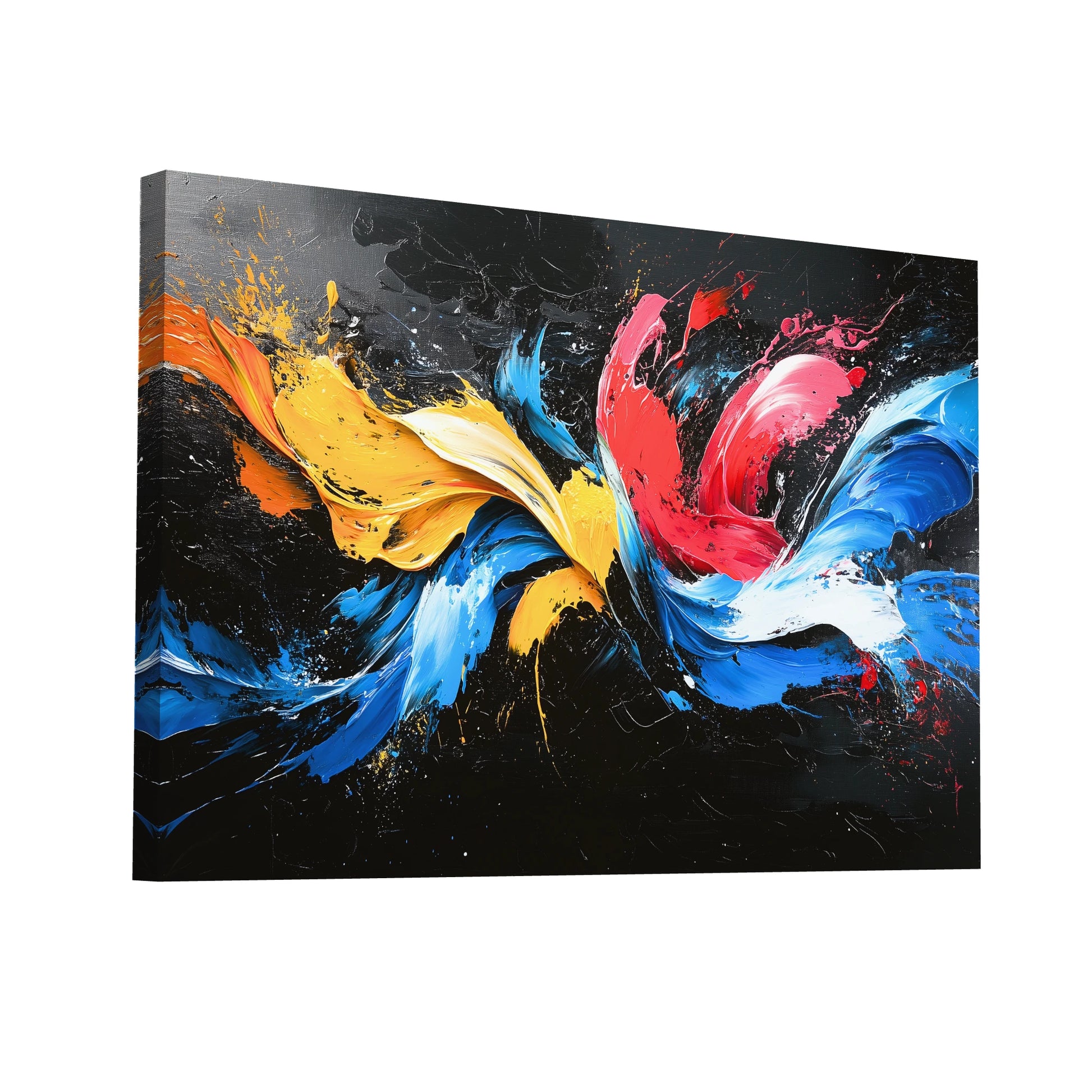 Product Hero 3D WebP Tableau Coloré Sur Fond Noir - Art Virtuoso