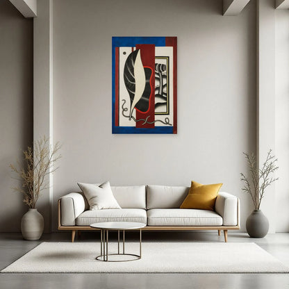 Tableau Composition à la feuille – Fernand Léger dans un salon - Art Virtuoso