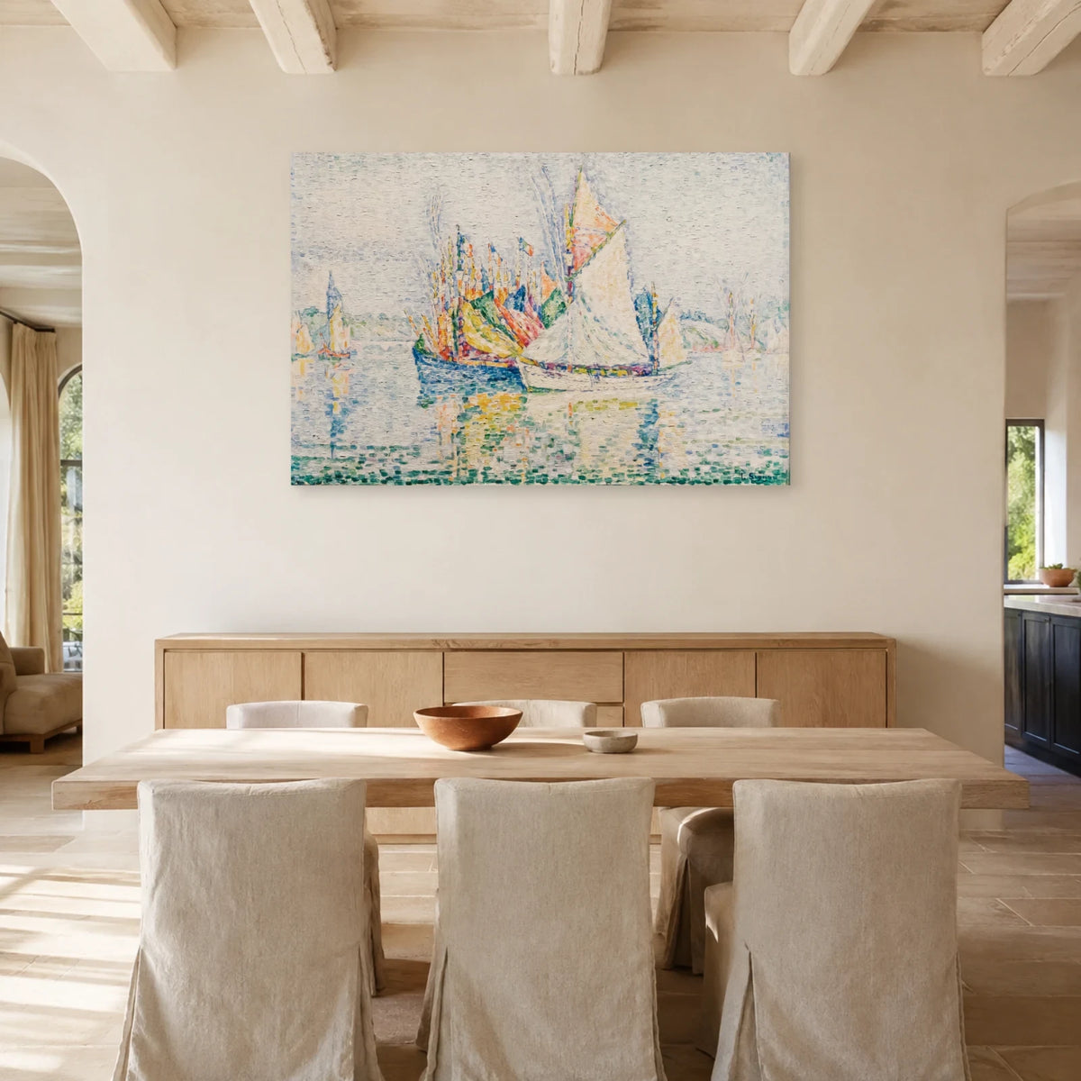 Tableau Concarneau, le port – Paul Signac dans une salle à manger - Art Virtuoso