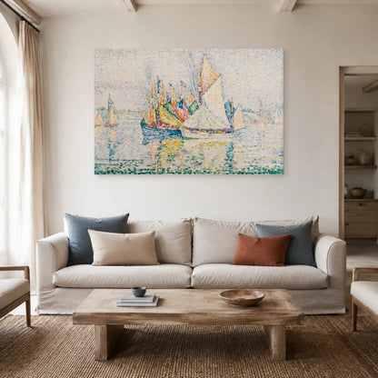Tableau Concarneau, le port – Paul Signac dans un salon - Art Virtuoso