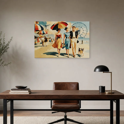 Toile balnéaire new-yorkaise installée dans un bureau