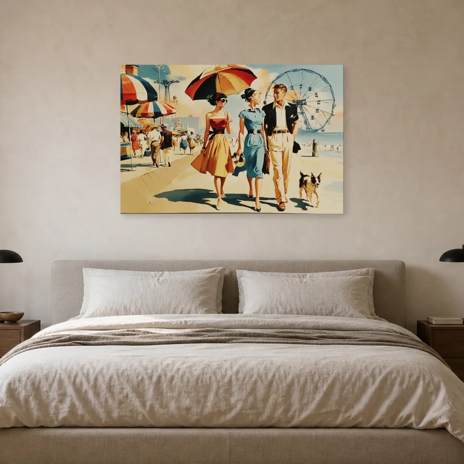 Scène solaire de Coney Island au mur d’une chambre