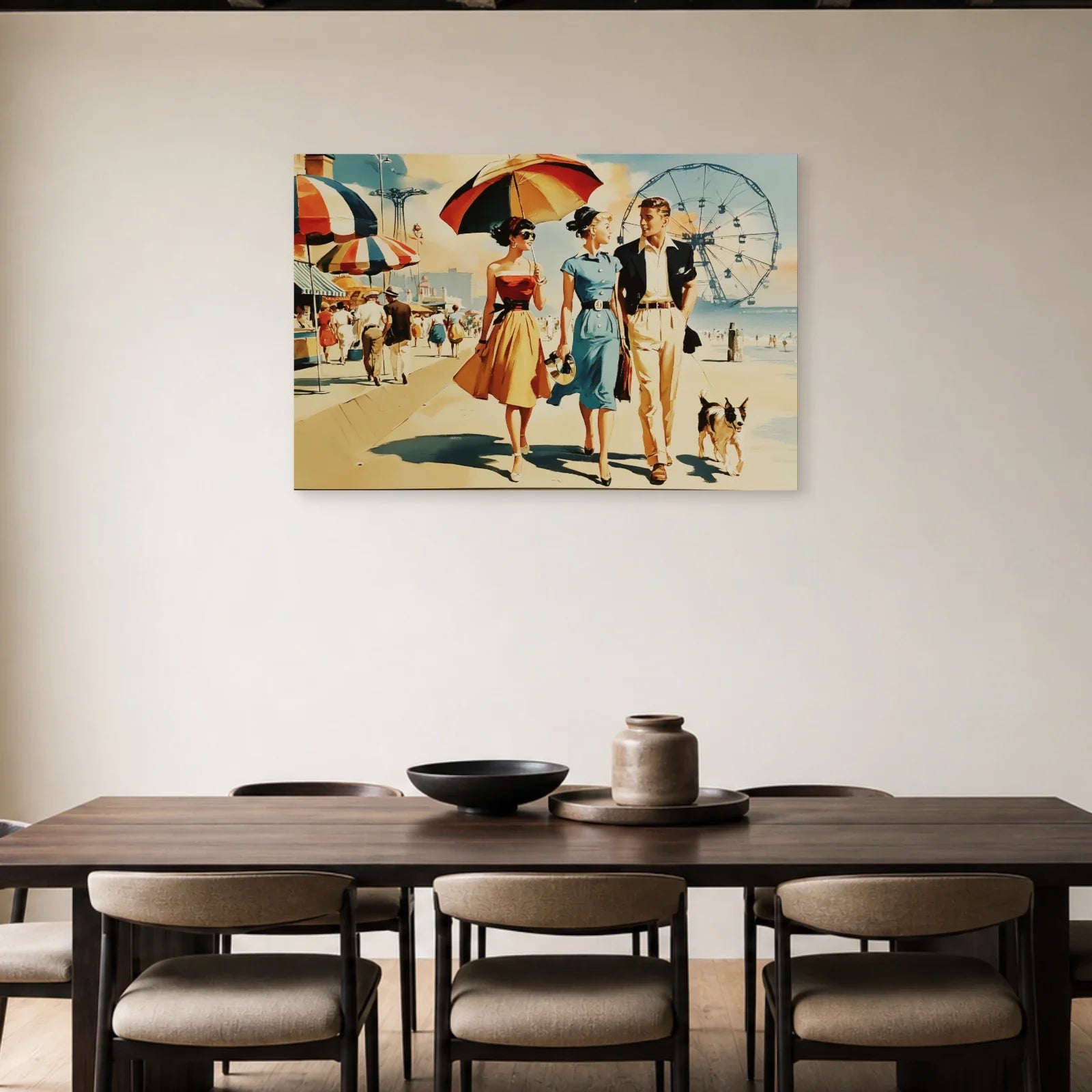 Tableau vintage de Coney Island dans une salle à manger