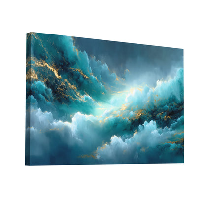 Product Hero 3D WebP Tableau Contemporain Bleu Canard : Éclats Célestes - Art Virtuoso