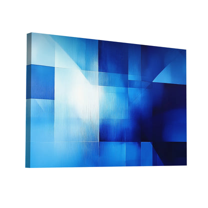 Product Hero 3D WebP Tableau Contemporain Bleu - Perspectives Glacées - Art Virtuoso