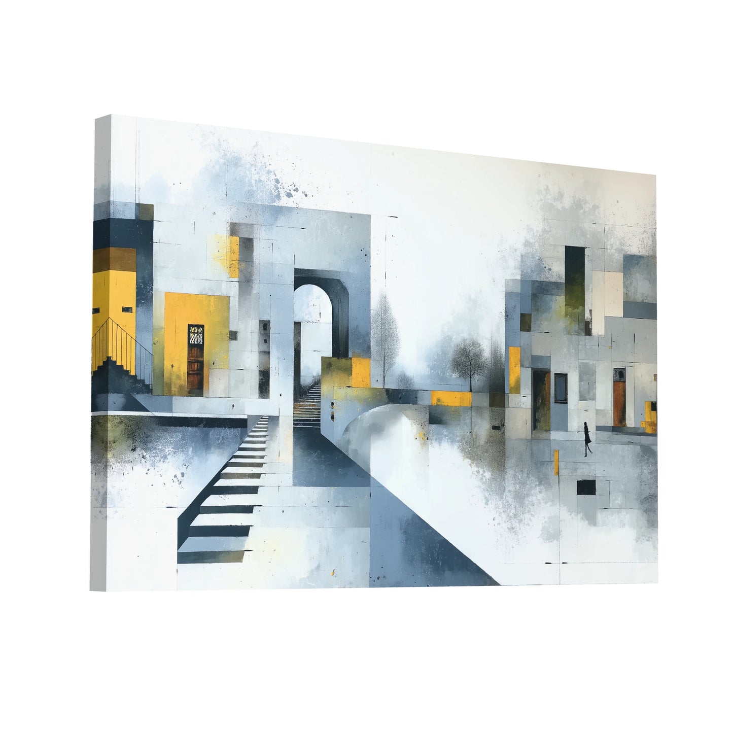 Product Hero 3D WebP Tableau Contemporain Design : Cité Onirique - Art Virtuoso