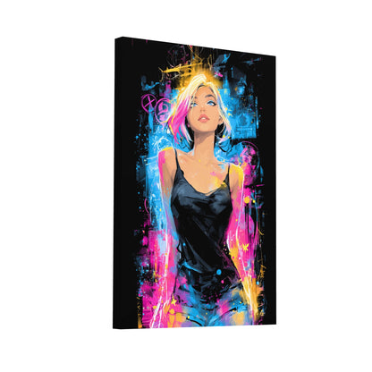 Product Hero 3D WebP Tableau Contemporain - Femme Néon - Art Virtuoso