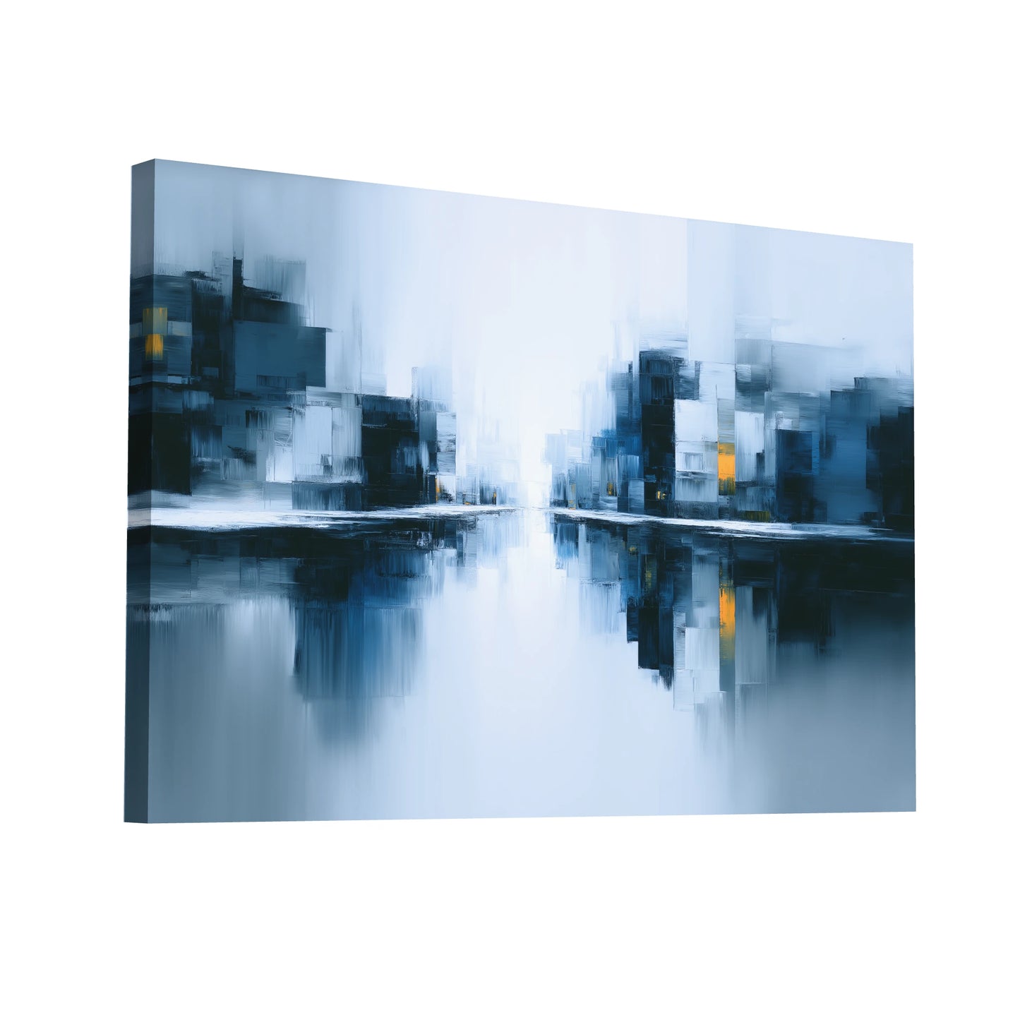 Product Hero 3D WebP Tableau Contemporain Grand Format - Reflets Urbains - Art Virtuoso