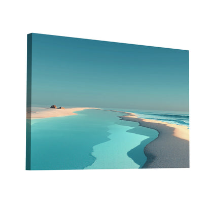 Product Hero 3D WebP Tableau Contemporain Mer : Lagune Turquoise - Art Virtuoso