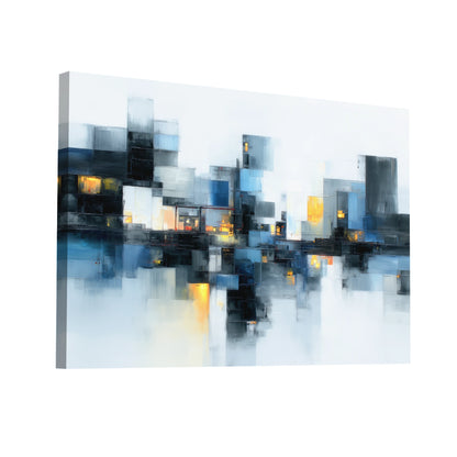 Product Hero 3D WebP Tableau Contemporain Moderne : Reflets Urbains - Art Virtuoso