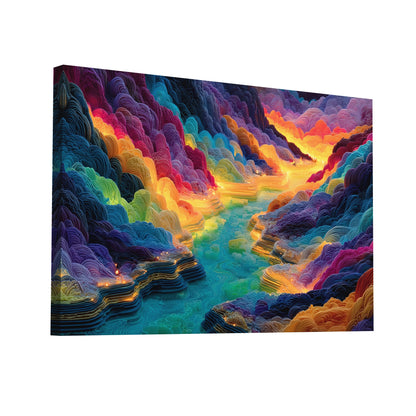 Product Hero 3D WebP Tableau Contemporain Rectangulaire - Rivière Enchantée - Art Virtuoso