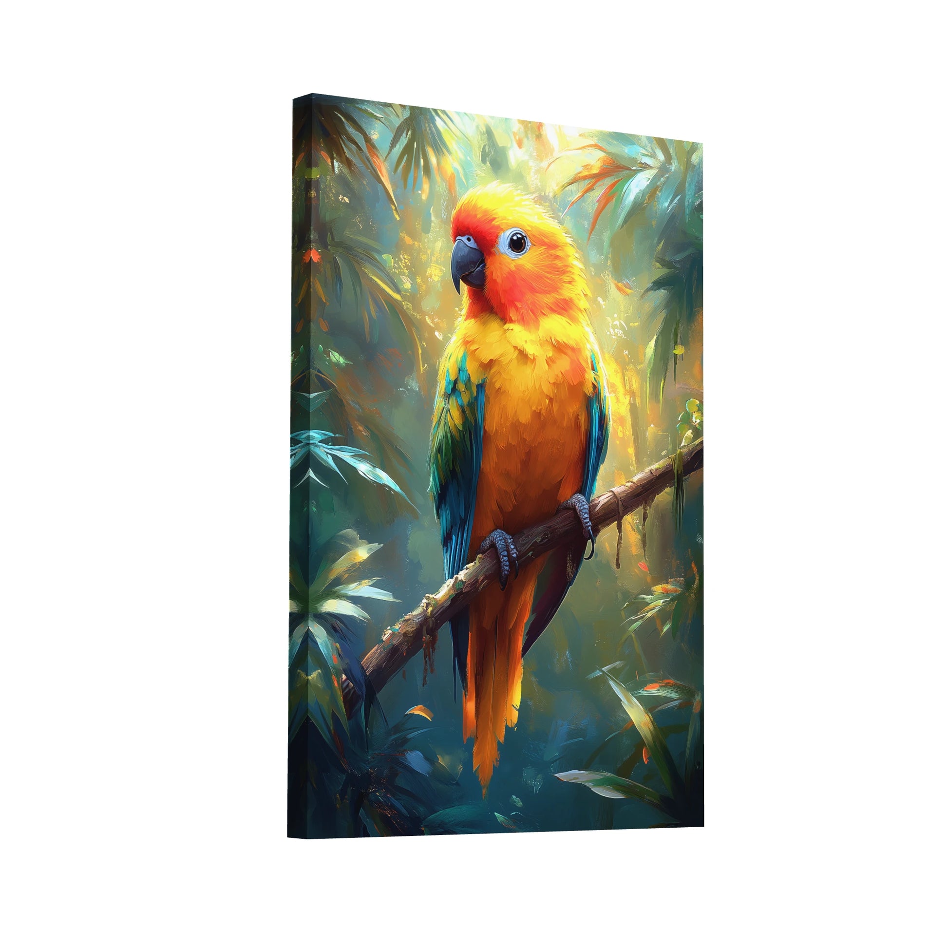 Product Hero 3D WebP Tableau Conure - Perroquet Chatoyant - Art Virtuoso