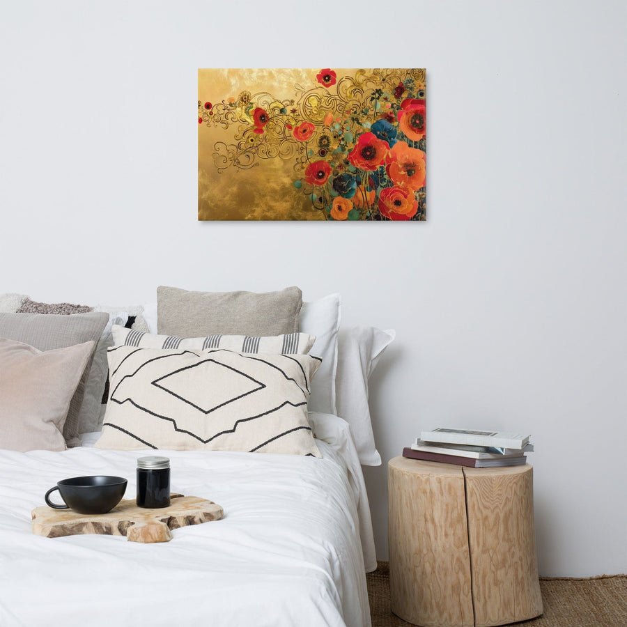 Tableau Coquelicots Abstrait en Éclat