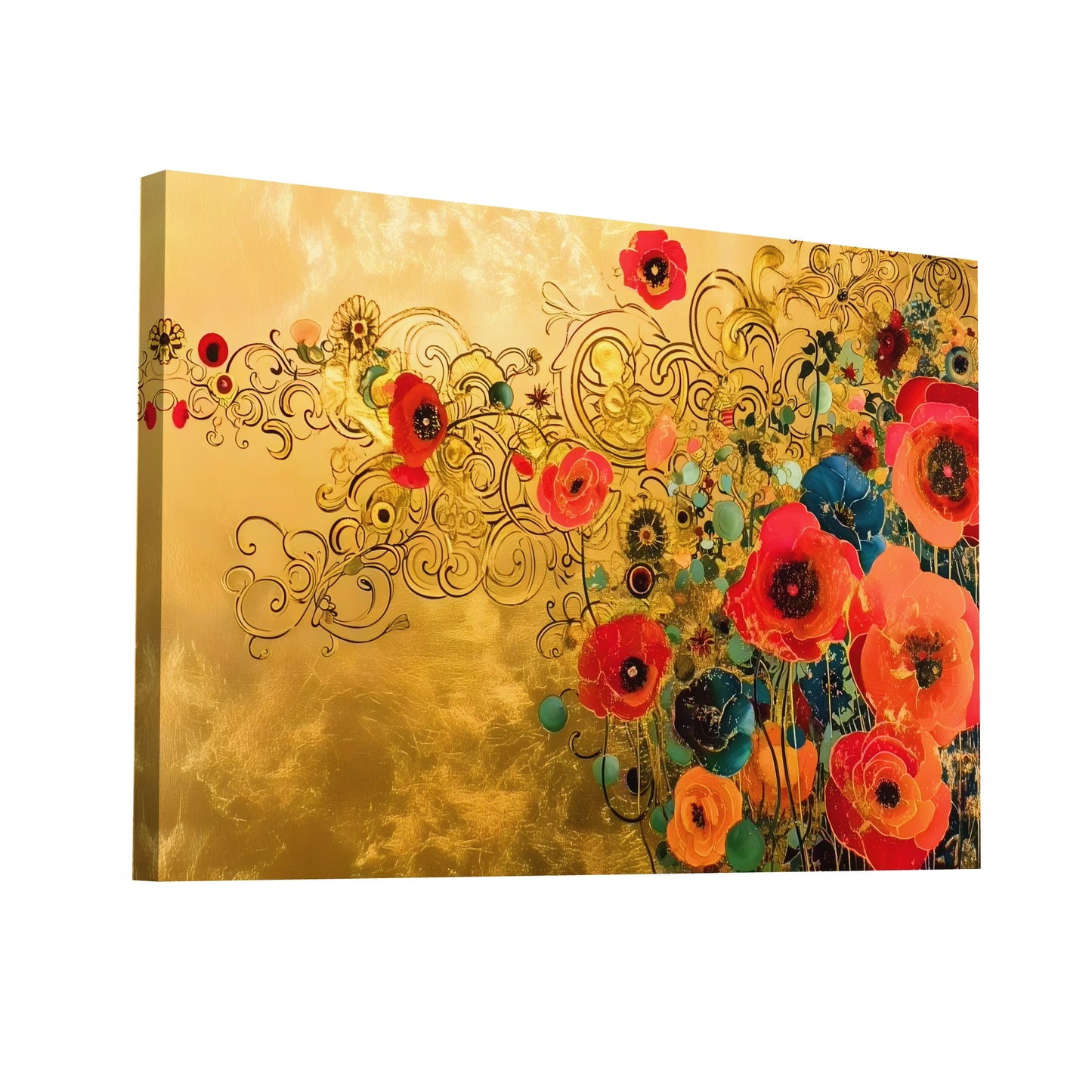 Product Hero 3D WebP Tableau Coquelicots Abstrait en Éclat - Art Virtuoso